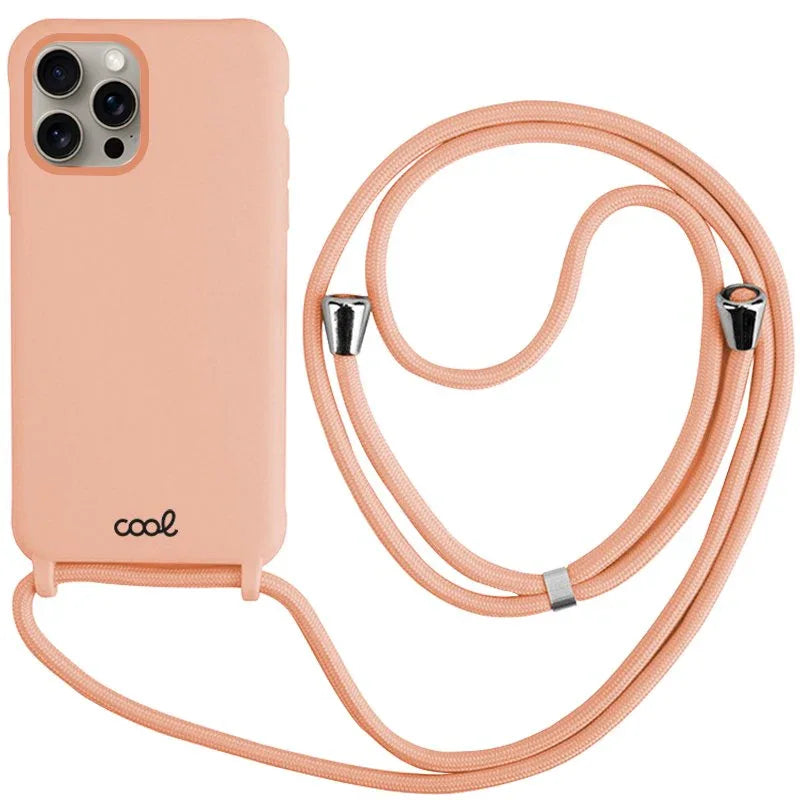 Carcasa COOL para iPhone 15 Pro Max Cordón Liso Rosa - PixelPlaza