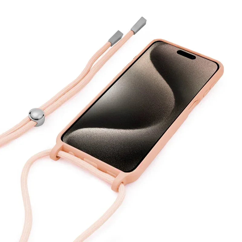 Carcasa COOL para iPhone 15 Pro Max Cordón Liso Rosa - PixelPlaza