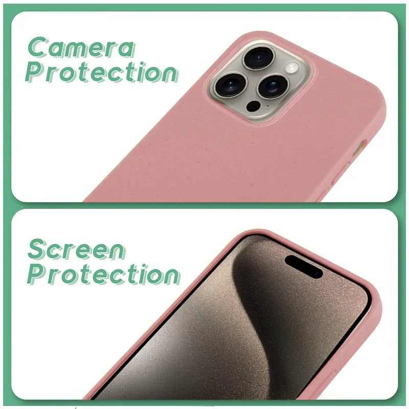 Carcasa COOL para iPhone 15 Pro Max Eco Biodegradable Rosa - PixelPlaza