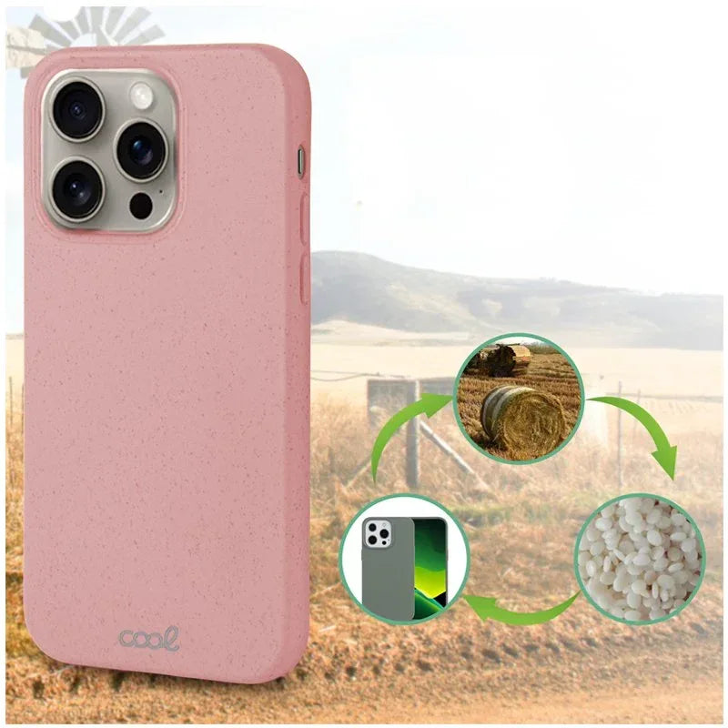 Carcasa COOL para iPhone 15 Pro Max Eco Biodegradable Rosa - PixelPlaza