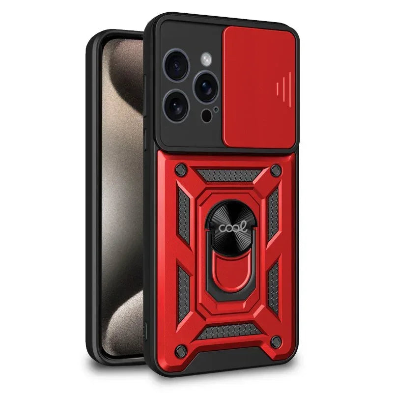 Carcasa COOL para iPhone 15 Pro Max Hard Ring Rojo - PixelPlaza