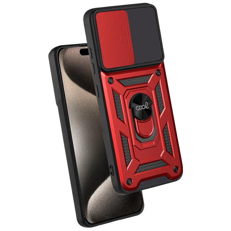 Carcasa COOL para iPhone 15 Pro Max Hard Ring Rojo - PixelPlaza