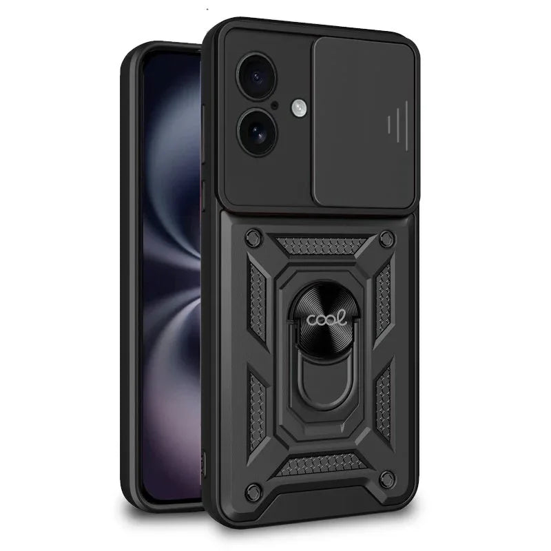 Carcasa COOL para iPhone 16 Hard Ring Negro - PixelPlaza