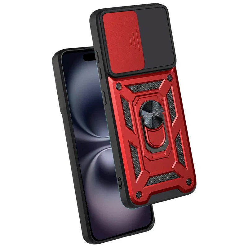 Carcasa COOL para iPhone 16 Hard Ring Rojo - PixelPlaza