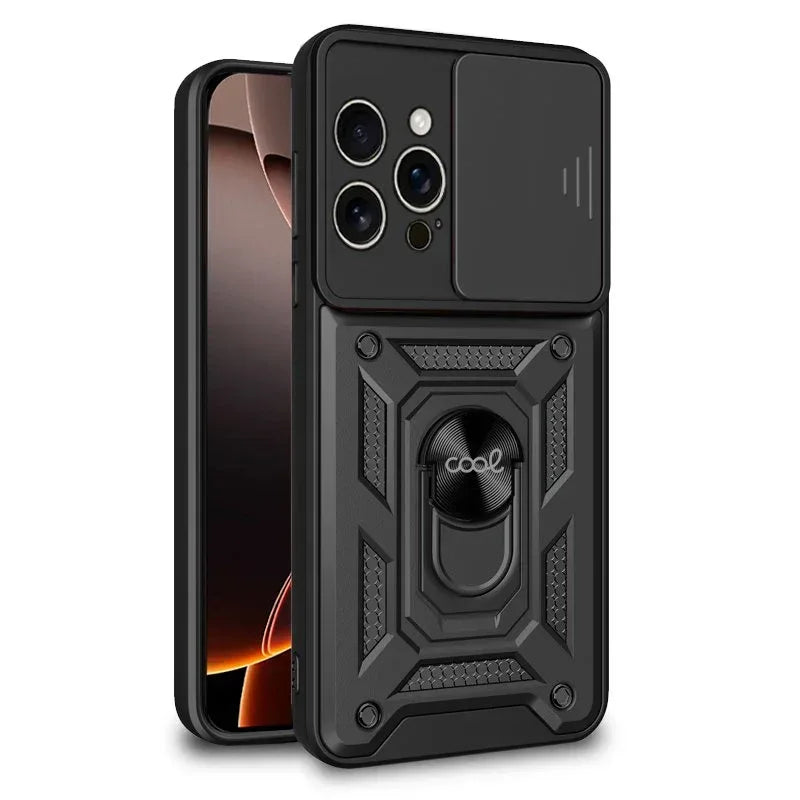 Carcasa COOL para iPhone 16 Pro Max Hard Ring Negro - PixelPlaza