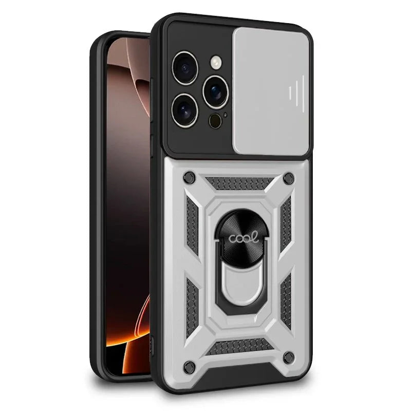 Carcasa COOL para iPhone 16 Pro Max Hard Ring Plata - PixelPlaza