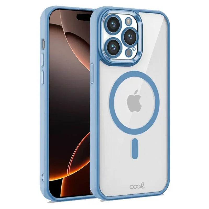 Carcasa COOL para iPhone 16 Pro Max Magnética Borde Celeste - PixelPlaza