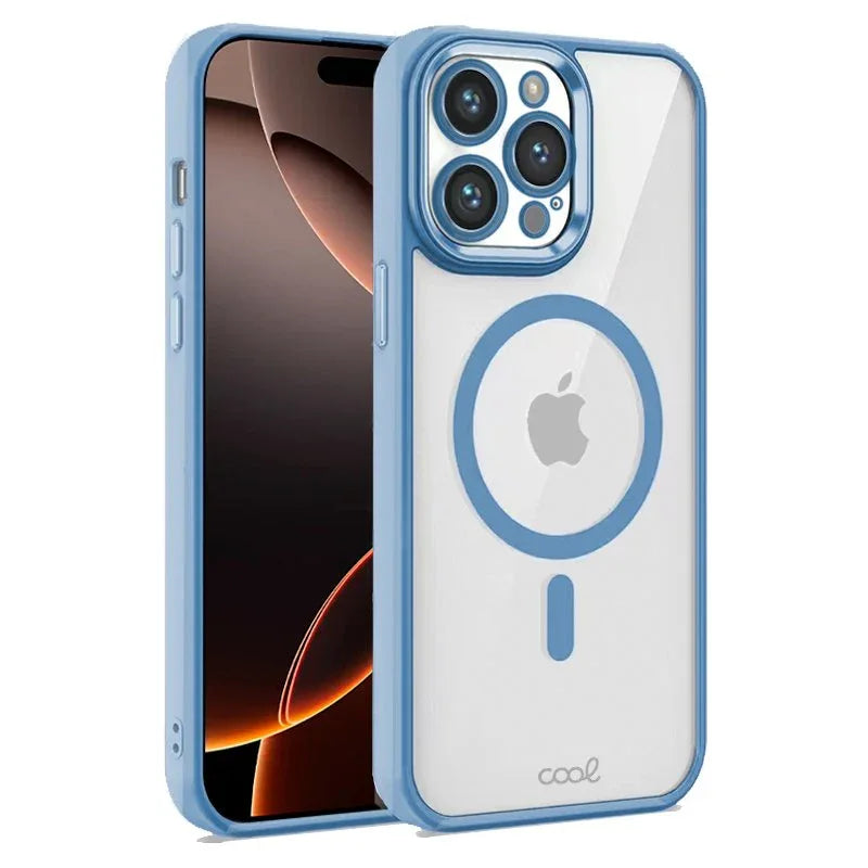 Carcasa COOL para iPhone 16 Pro Max Magnética Borde Celeste - PixelPlaza