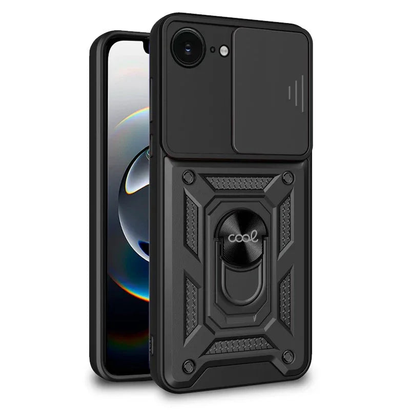 Carcasa COOL para iPhone 16e Hard Ring Negro - PixelPlaza