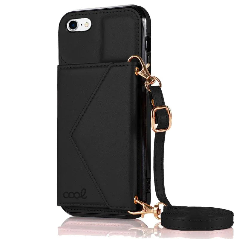Carcasa COOL para iPhone 7 / 8 / SE (2020) / SE (2022) Colgante Wallet Negro - PixelPlaza