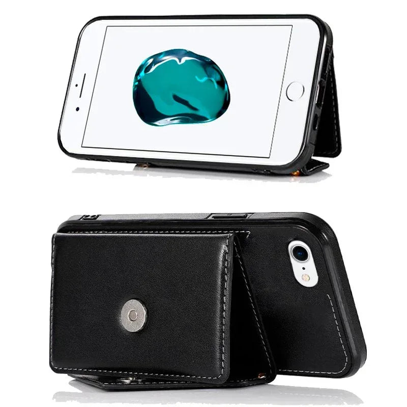 Carcasa COOL para iPhone 7 / 8 / SE (2020) / SE (2022) Colgante Wallet Negro - PixelPlaza