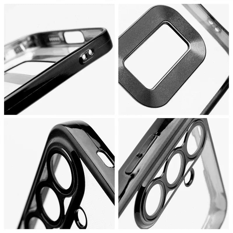 Carcasa COOL para Samsung A566 Galaxy A56 5G Borde Metalizado (Negro) - PixelPlaza