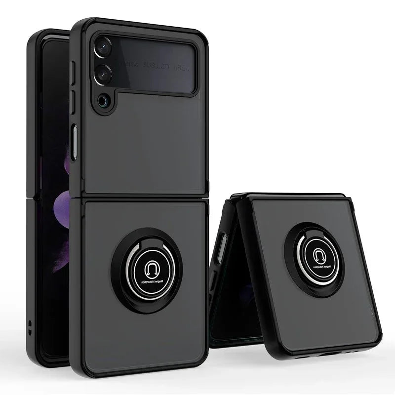 Carcasa COOL para Samsung F711 Galaxy Z Flip 3 Hard Anilla Negro - PixelPlaza