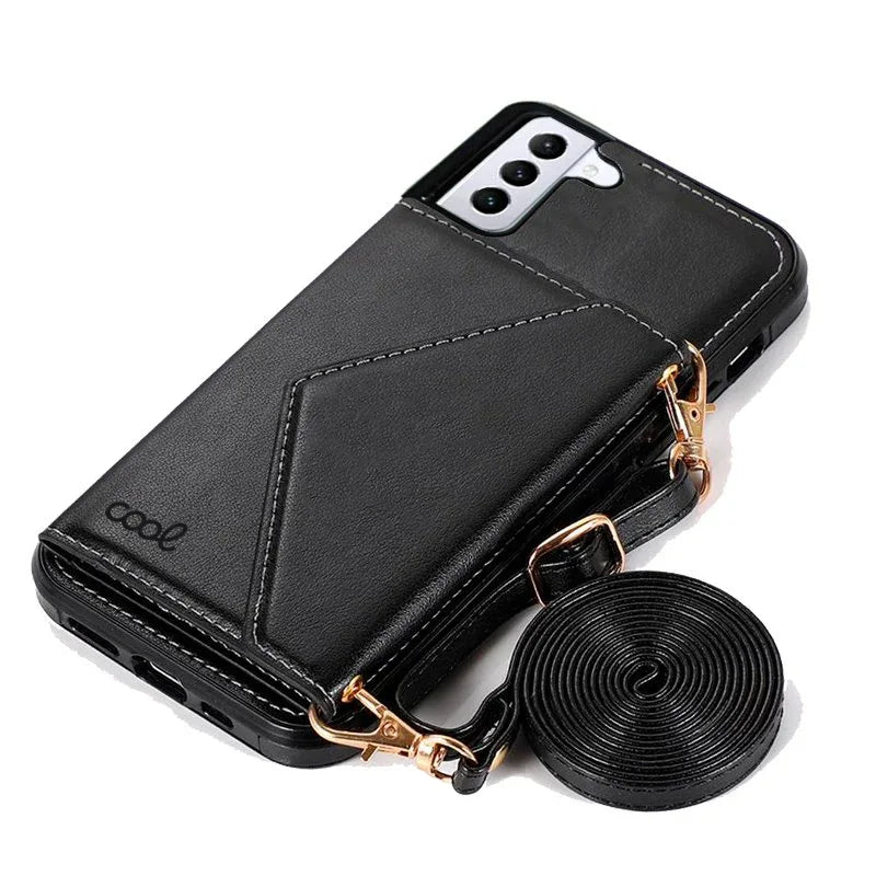 Carcasa COOL para Samsung G990 Galaxy S21 Colgante Wallet Negro - PixelPlaza