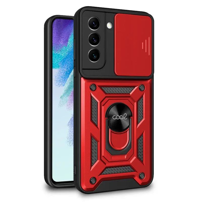Carcasa COOL para Samsung G990B Galaxy S21 FE Hard Ring Rojo - PixelPlaza