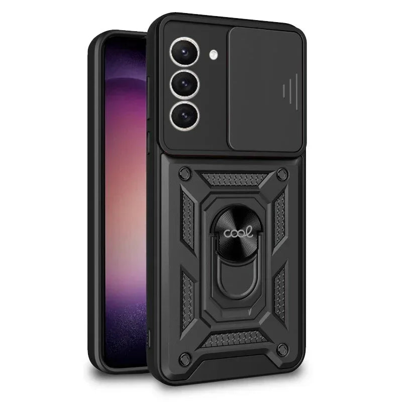Carcasa COOL para Samsung S916 Galaxy S23 Plus Hard Ring Negro - PixelPlaza