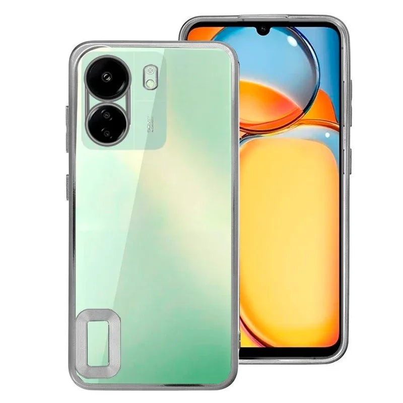 Carcasa COOL para Xiaomi Redmi 13C / 13C 5G / Poco C65 Borde Metalizado (Plata) - PixelPlaza