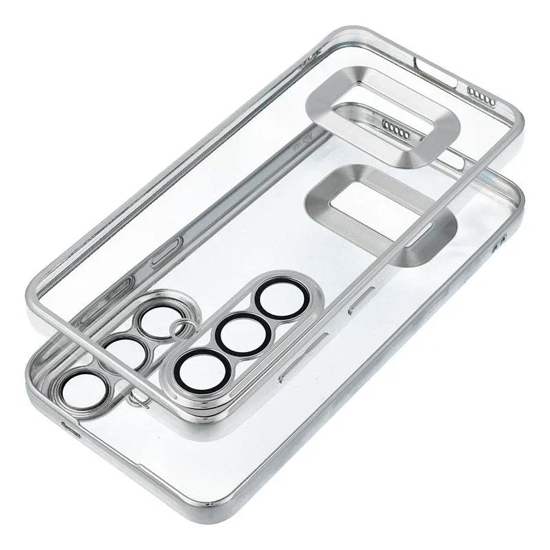 Carcasa COOL para Xiaomi Redmi Note 14 Pro 5G / Note 14 Pro Plus 5G / Poco X7 Borde Metalizado (Plata) - PixelPlaza