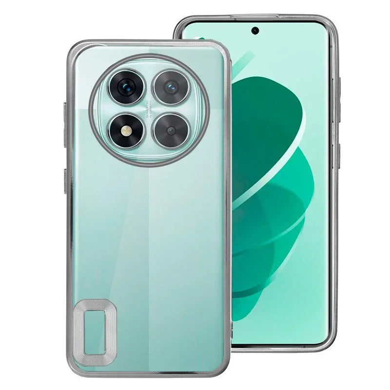 Carcasa COOL para Xiaomi Redmi Note 14 Pro 5G / Note 14 Pro Plus 5G / Poco X7 Borde Metalizado (Plata) - PixelPlaza