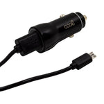 Cargador Coche Cable MicroUsb (2 x Usb) COOL 2.4A Kit 2 en 1 Negro - PixelPlaza