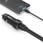 Cargador Coche Cable Tipo C (2 x Usb) COOL 2.4A Kit 2 en 1 Negro - PixelPlaza
