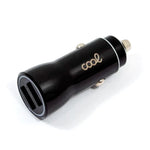 Cargador Coche Universal Doble Entrada Usb COOL Negro 2.4 Amp - PixelPlaza