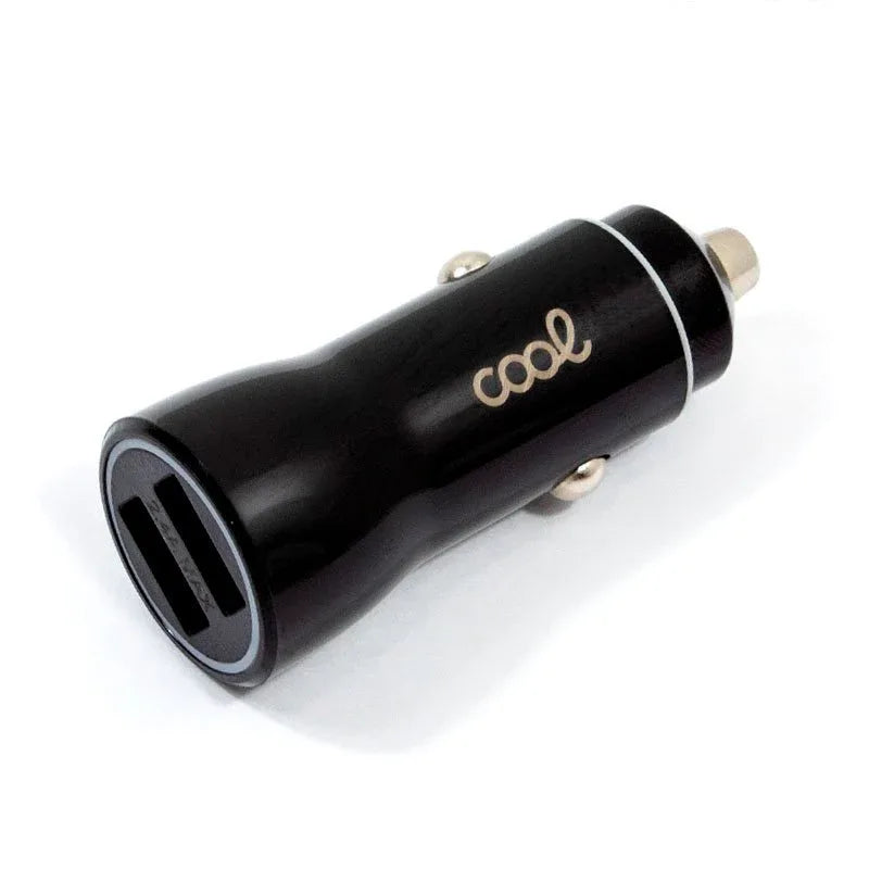 Cargador Coche Universal Doble Entrada Usb COOL Negro 2.4 Amp - PixelPlaza