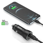 Cargador Coche Universal Entrada Tipo C (PD) COOL (18W) Negro - PixelPlaza