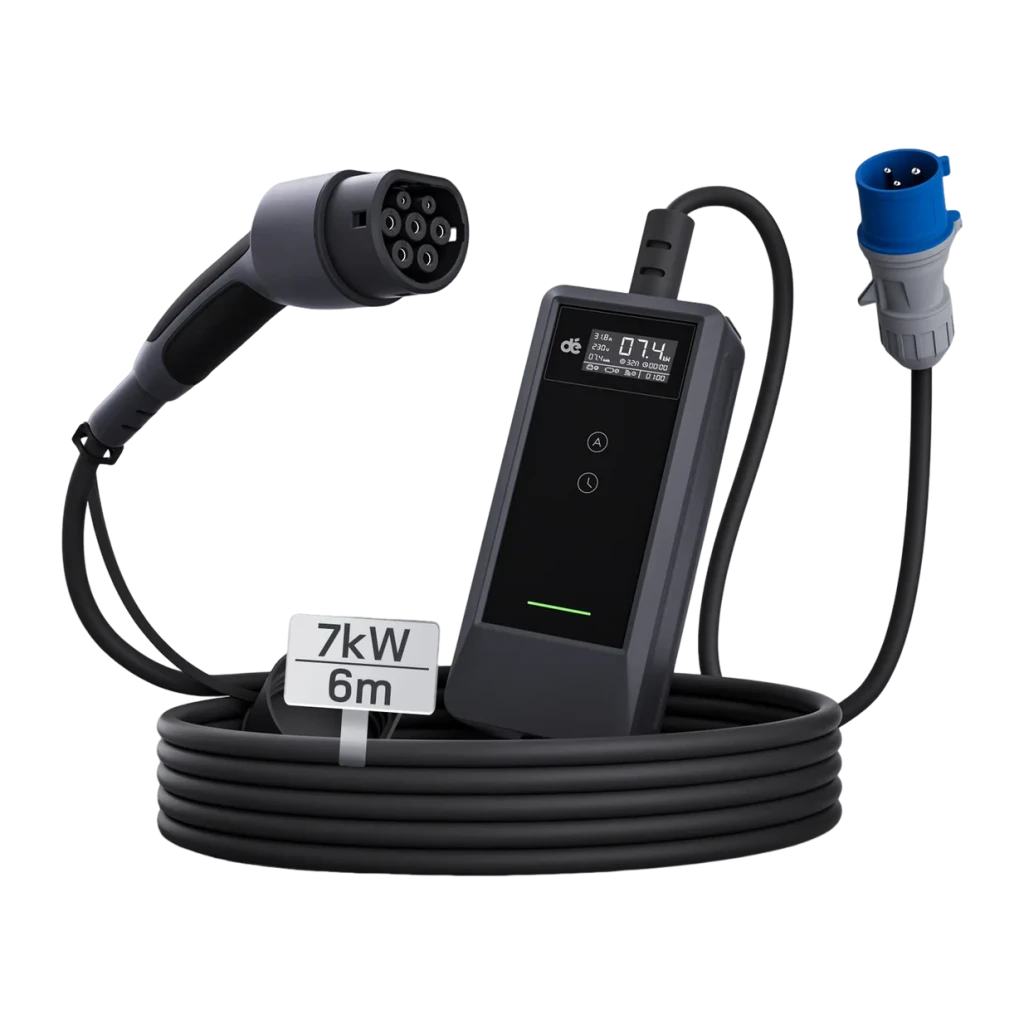 Cargador Portátil Coche Eléctrico DÉ 7,4kW Tipo 2 Cable 6m deM2D07B6A