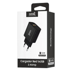 Cargador Red Adaptador 1x USB Universal COOL (2.4 Amp) Negro - PixelPlaza