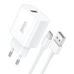 Cargador Red Conector Tipo-C (2.4 Amp) Universal COOL Kit 2 en 1 Blanco - PixelPlaza