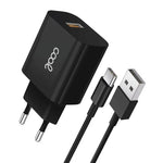 Cargador Red Conector Tipo-C (2.4 Amp) Universal COOL Kit 2 en 1 Negro - PixelPlaza