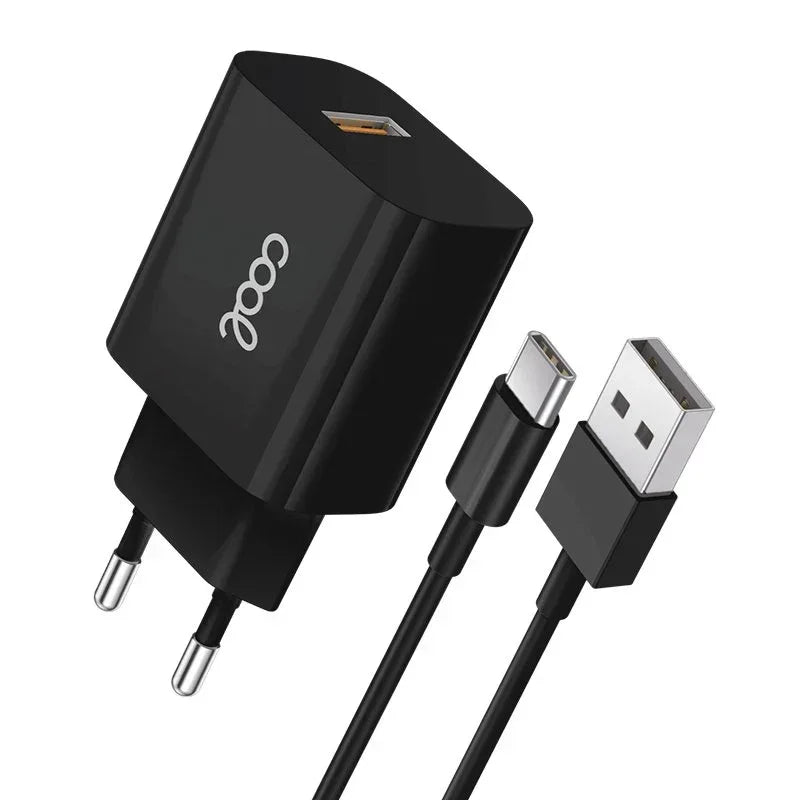 Cargador Red Conector Tipo-C (2.4 Amp) Universal COOL Kit 2 en 1 Negro - PixelPlaza