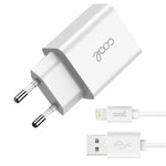 Cargador Red para iPhone COOL 2 x USB + Cable Lightning 1,2m (2.4 Amp) - PixelPlaza