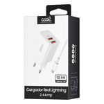 Cargador Red para iPhone COOL 2 x USB + Cable Lightning 1,2m (2.4 Amp) - PixelPlaza