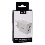 Cargador Red Universal Entrada 2 x USB COOL 2.4 Amperios Blanco - PixelPlaza