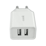 Cargador Red Universal Entrada 2 x USB COOL 2.4 Amperios Blanco - PixelPlaza