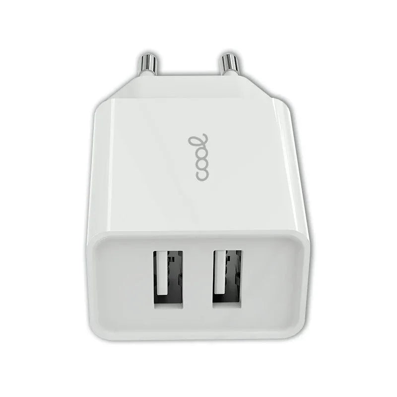 Cargador Red Universal Entrada 2 x USB COOL 2.4 Amperios Blanco - PixelPlaza