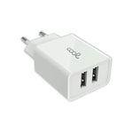 Cargador Red Universal Entrada 2 x USB COOL 2.4 Amperios Blanco - PixelPlaza
