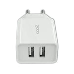 Cargador Red Universal Entrada 2 x USB COOL 2.4 Amperios Blanco - PixelPlaza