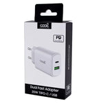 Cargador Red Universal Fast Charger (PD) Dual Tipo-C / USB COOL (20W) Blanco - PixelPlaza