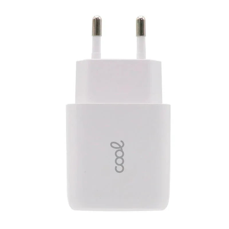 Cargador Red Universal Fast Charger (PD) Dual Tipo-C / USB COOL (20W) Blanco - PixelPlaza