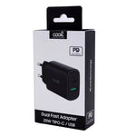 Cargador Red Universal Fast Charger (PD) Dual Tipo-C / USB COOL (20W) Negro - PixelPlaza