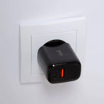 Cargador Red Universal Fast Charger (PD) Dual Tipo-C / USB COOL (20W) Negro - PixelPlaza