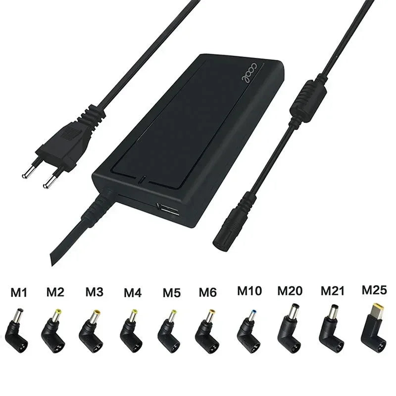 Cargador Red Universal Ordenad. Portátiles 90w Automático COOL Slim + 10 conect. (USB QC3.0) - PixelPlaza