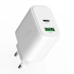 Cargador Red Universal Ultra Fast Dual (PD) Tipo-C + USB COOL (45W) GaN Blanco - PixelPlaza