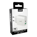 Cargador Red Universal Ultra Fast Dual (PD) Tipo-C + USB COOL (45W) GaN Blanco - PixelPlaza