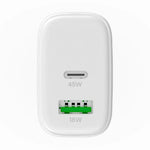 Cargador Red Universal Ultra Fast Dual (PD) Tipo-C + USB COOL (45W) GaN Blanco - PixelPlaza