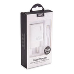 Cargador Red Universal Ultra Fast PD Tipo-C + USB COOL (65W + Cable Tipo-C) GaN Blanco - PixelPlaza