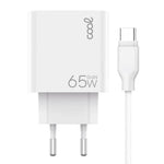 Cargador Red Universal Ultra Fast PD Tipo-C + USB COOL (65W + Cable Tipo-C) GaN Blanco - PixelPlaza